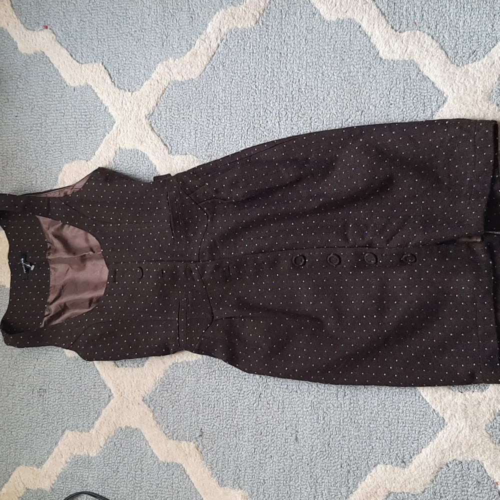 🗽 Pinup 50s Style Polkadot chocolate vest Dress